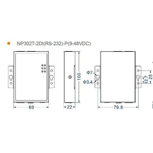 三旺 NP302T-2DI(RS-232) -P3onedata 2路RS232串口转以太网
