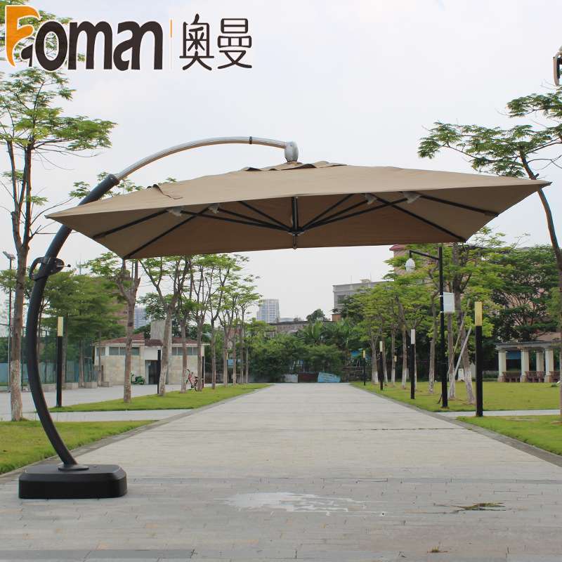 室外遮阳伞花园别墅庭院豪华哥伦布大弯杆伞3.5米方形阳台户外伞
