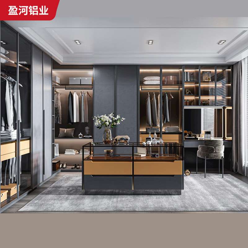 全铝家具现代简约家用餐厅靠墙酒柜收纳展示一体铝合金餐边柜厂家