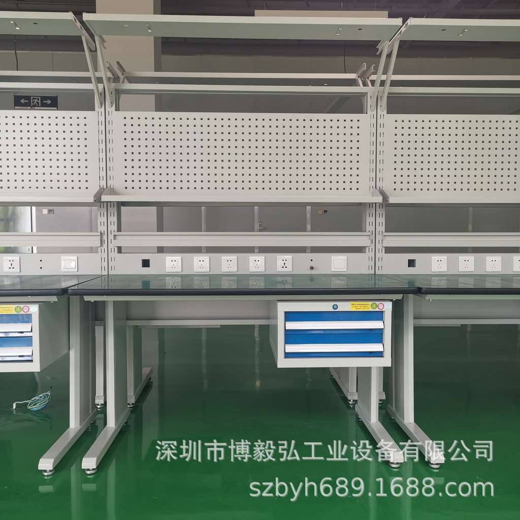 深圳防静电工作台 四抽单边落地柜电子检测操作台 重型装配工作桌