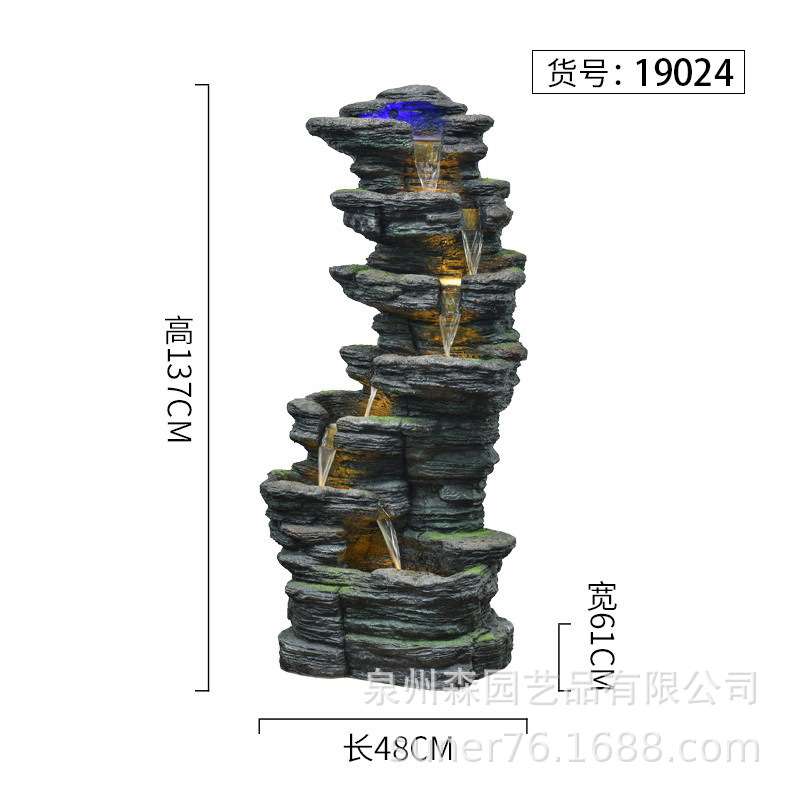 树脂工艺品喷泉流水摆件假山鱼池花园户外阳台庭院客厅酒店装饰品