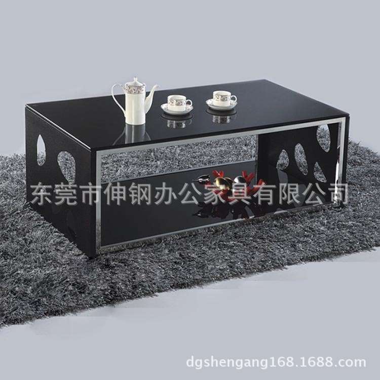 玻璃茶几 简易客厅电视柜不锈钢钢化桌台组合东莞办公家具