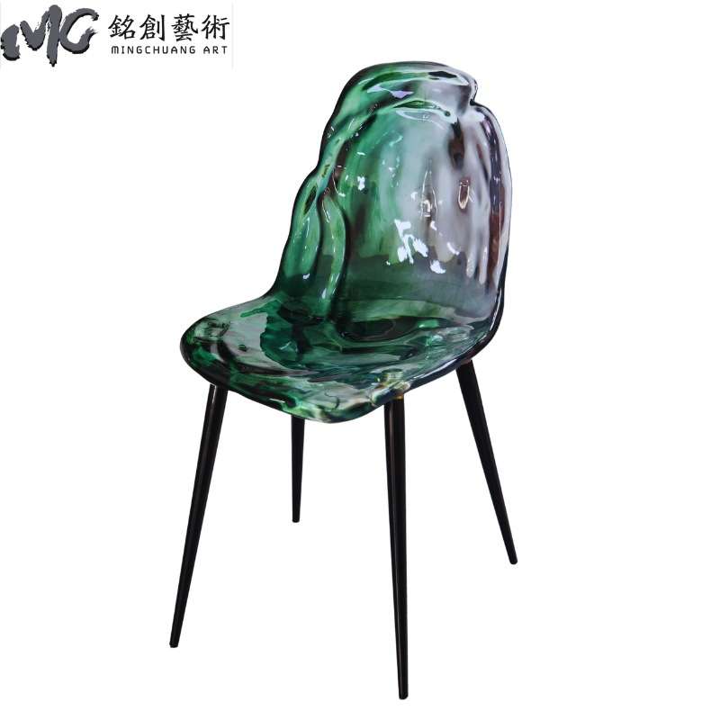 餐椅透明树脂椅子意式极简设计师艺术酒店酒吧亚克力轻奢透明家具
