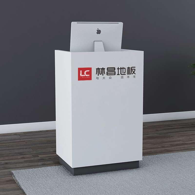 白色烤漆小型吧台4S店接待台售楼处迎宾台服装店收银柜台简约现代