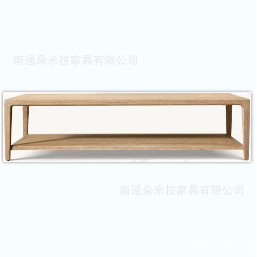 RH美式简约长方形茶几圆形客厅咖啡桌别墅亚马逊供应商实木家具