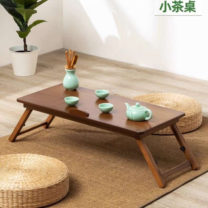 简约竹制折叠电脑桌带平板槽可用于床上沙发车载竹桌办公桌