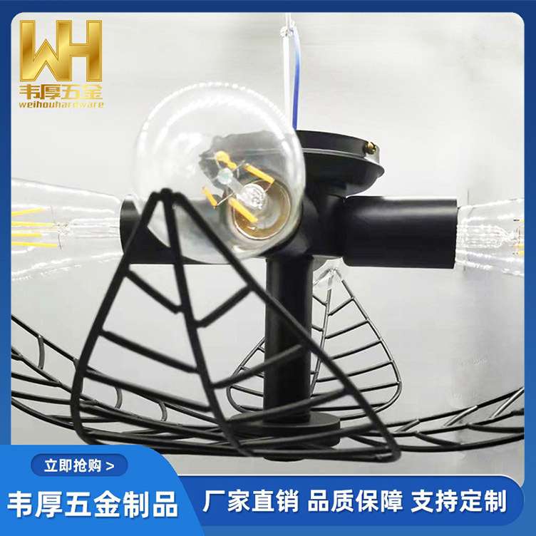 铁艺风扇灯新中式别墅家用客厅吊扇灯 大吊灯隐形餐厅吊扇灯一体