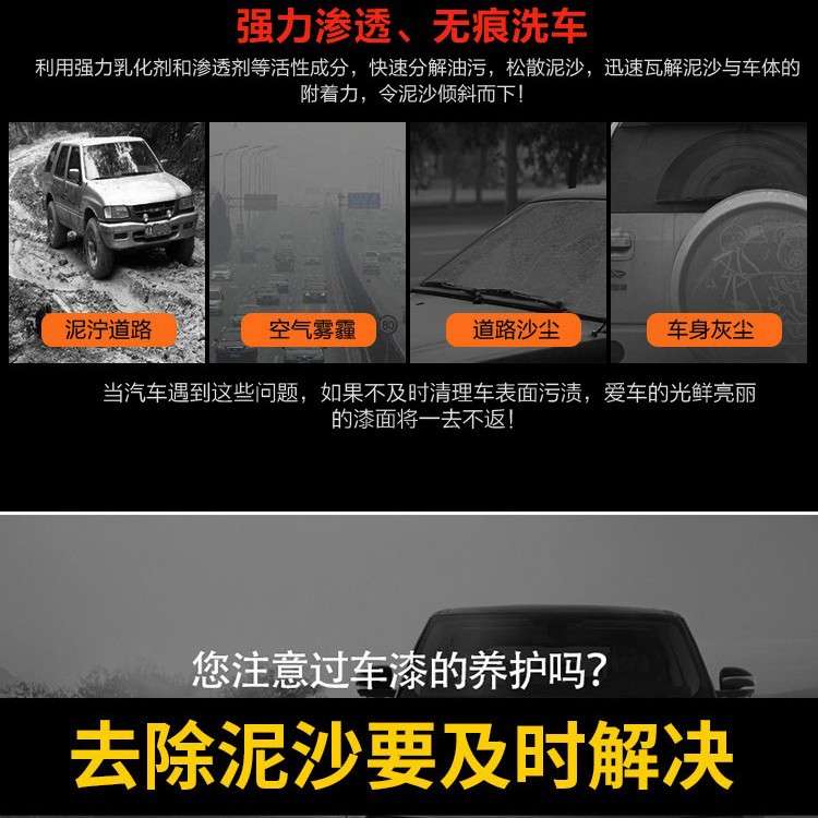 斯诺威泥沙松散剂泥沙松动剂洗车液泥土松弛剂免擦拭预洗水蜡大桶