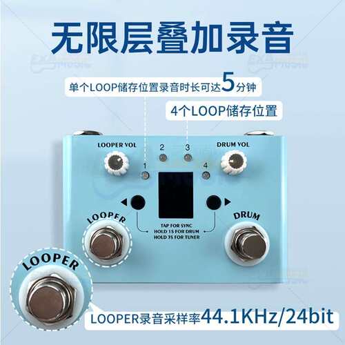 M-VAVE 鼓机 Loop 乐句循环效果器 LOST TEMPO 手机编辑节奏同步