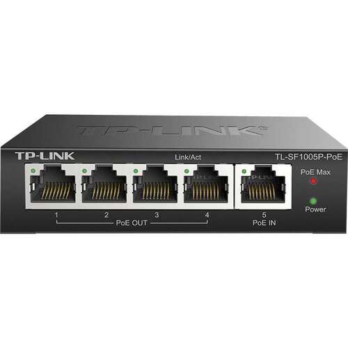 TP-LINK TL-SF1005P-PoE百兆5口PoE信号中继器1分4口标准PoE延长