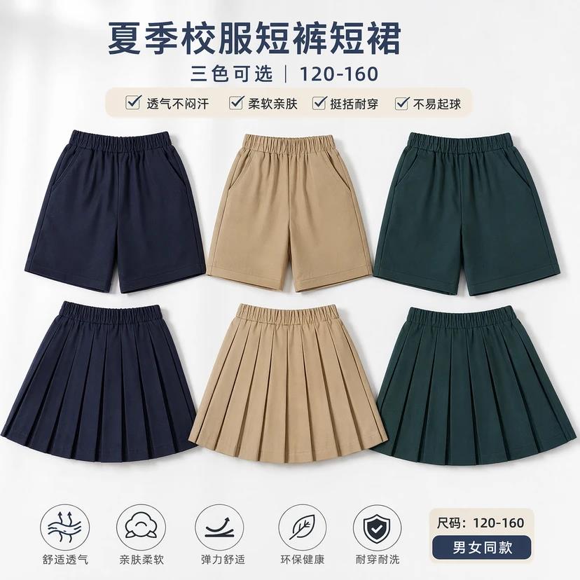 幼儿园女童儿童运动短裤藏蓝色校服短裤小学生男童夏季休闲裤子
