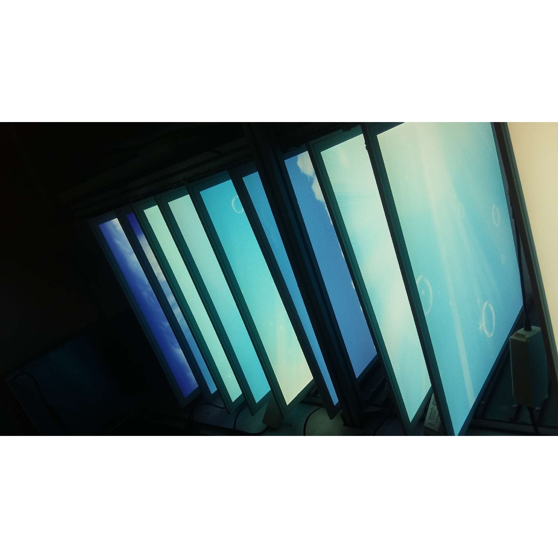 LED面板灯艺术蓝天白云面板灯620x620无缝拼接无边框面板灯30x120