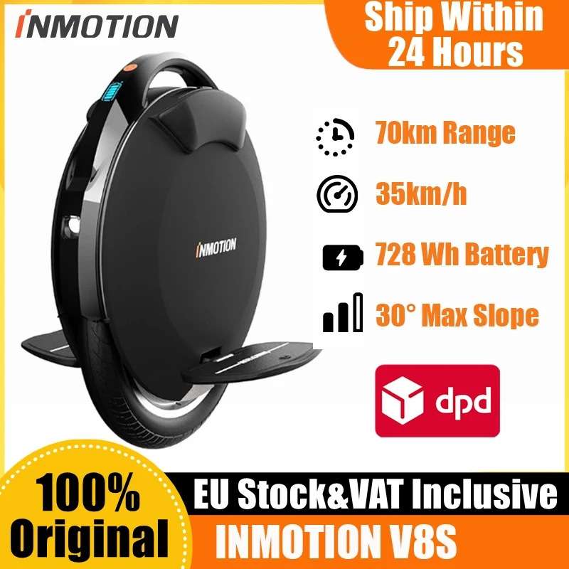 INMOTIONV8S独轮车EUCE轮72V728Wh电池1000瓦电机35千滑板车