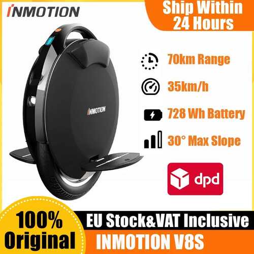 INMOTIONV8S独轮车EUCE轮72V728Wh电池1000瓦电机35千滑板车