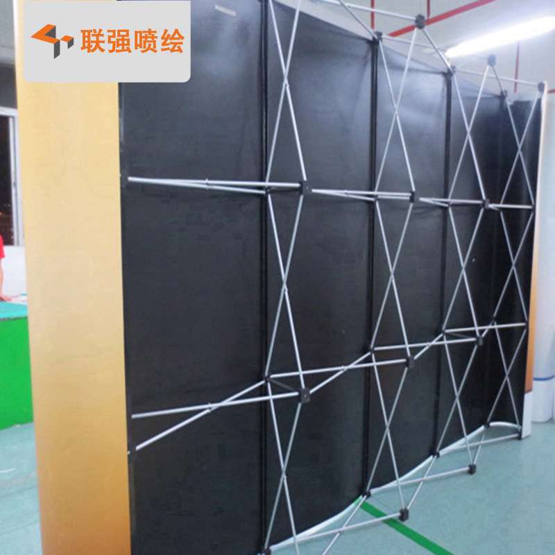 厂家供应魔术贴布拉网 铝合金拉网展架 热转印画面制作 拉网展架