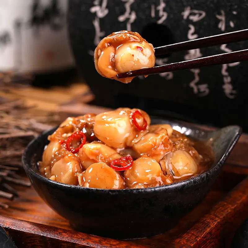 即食照烧扇贝寿司前菜扇贝肉冷冻水产调味贝肉500g 前菜小吃贝肉