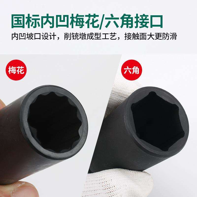 1/2寸气动风炮梅花十二角套筒组1寸重型气动六角批头组套驱动轮轴