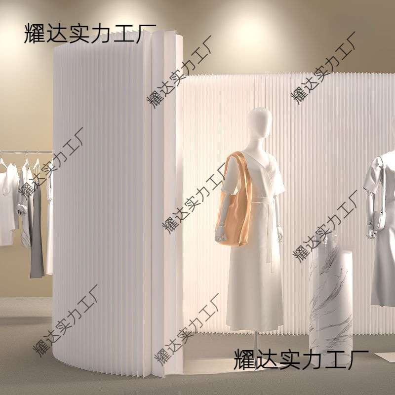 一墙纸隔白色纸墙屏风办公室分隔板可折叠屏风挡板直播间背景道具