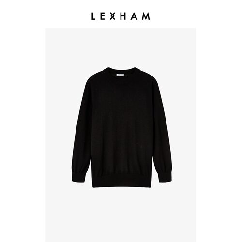 LEXHAM复古风精纺男女同款长袖羊绒衫休闲百搭简约LH63SW188268