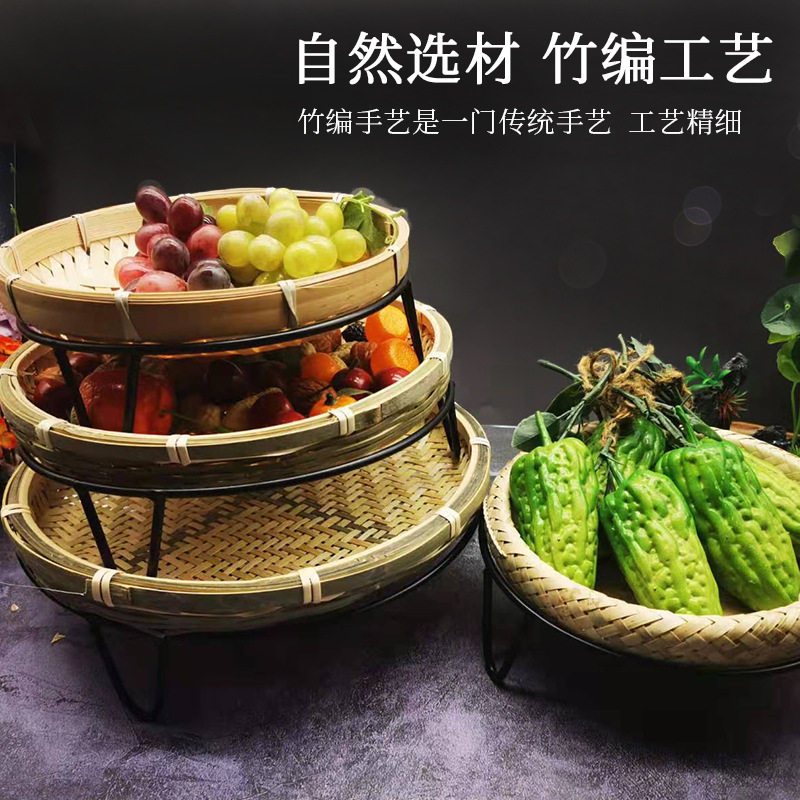 田园风竹制品簸箕竹编工艺品收纳筐竹筛子筲箕竹匾篮子水果篮家居