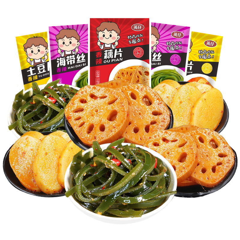 卤味脆藕片解馋麻辣小零食休闲食品素菜小吃香辣土豆片下饭菜即食