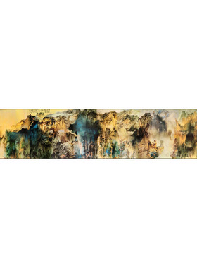 山水画新款书法携琴古代名家字画卷轴画横幅丝绸画绢画仿古宣纸画