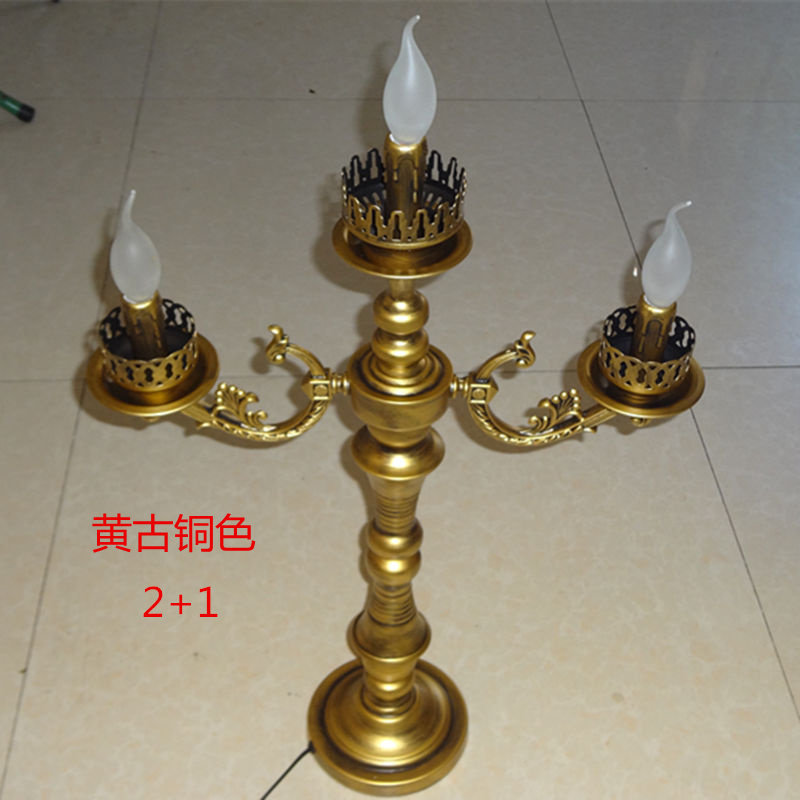 蜡烛台灯欧式客厅摆件美式卧室床头书桌餐桌浪漫蜡烛插电复古风格
