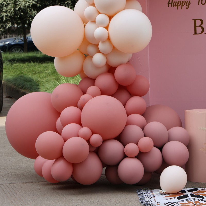 新宝宝女朋友儿童生日布置用品订婚结婚情人节装饰复古粉气球链