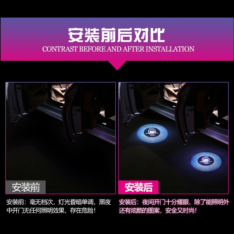 玛莎拉蒂车门迎宾灯总裁吉博力G汽车氛围灯/装饰灯/