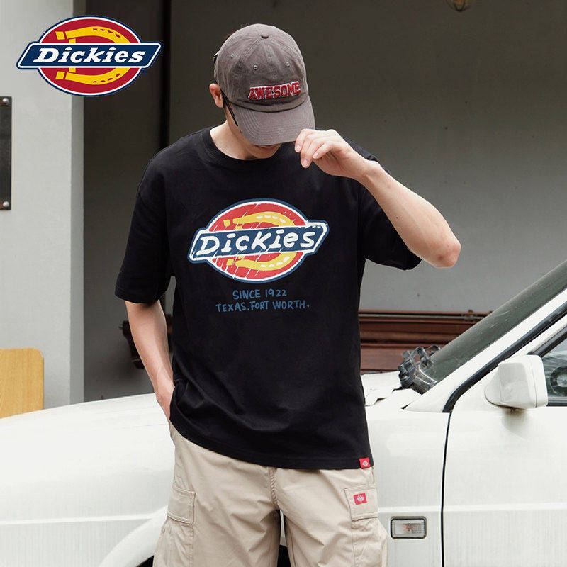 Dickies短袖T恤男女同款夏季2026新款重磅宽松落肩袖情侣上衣女款