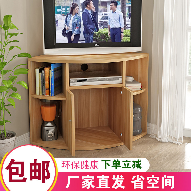 三角角柜墙角柜简约卧室客厅转角柜圆弧高款实木电视柜可定做包邮