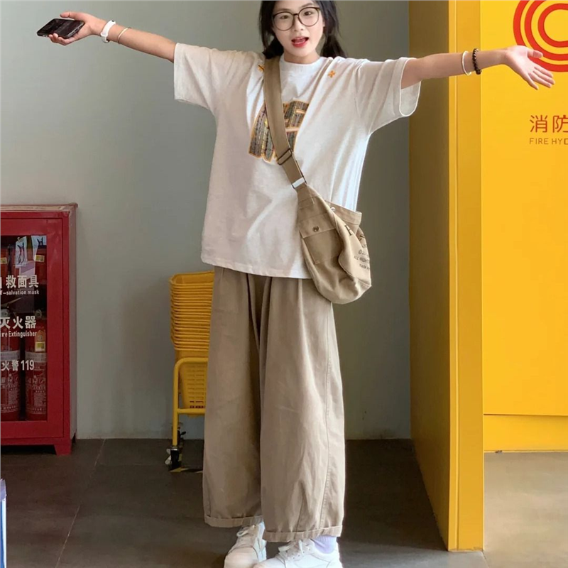 纯棉短袖少女生夏装2026新款初中高中学生夏天穿搭一整套衣服套装