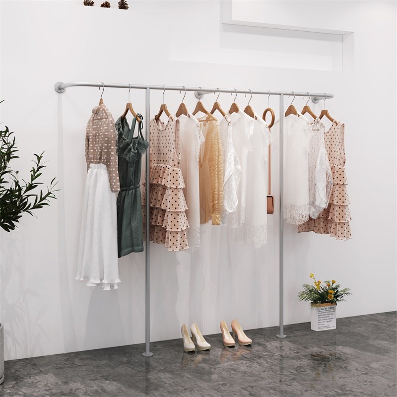 服装展示架女装店上墙挂衣架壁挂式童装落地挂衣杆货架铁艺陈列架