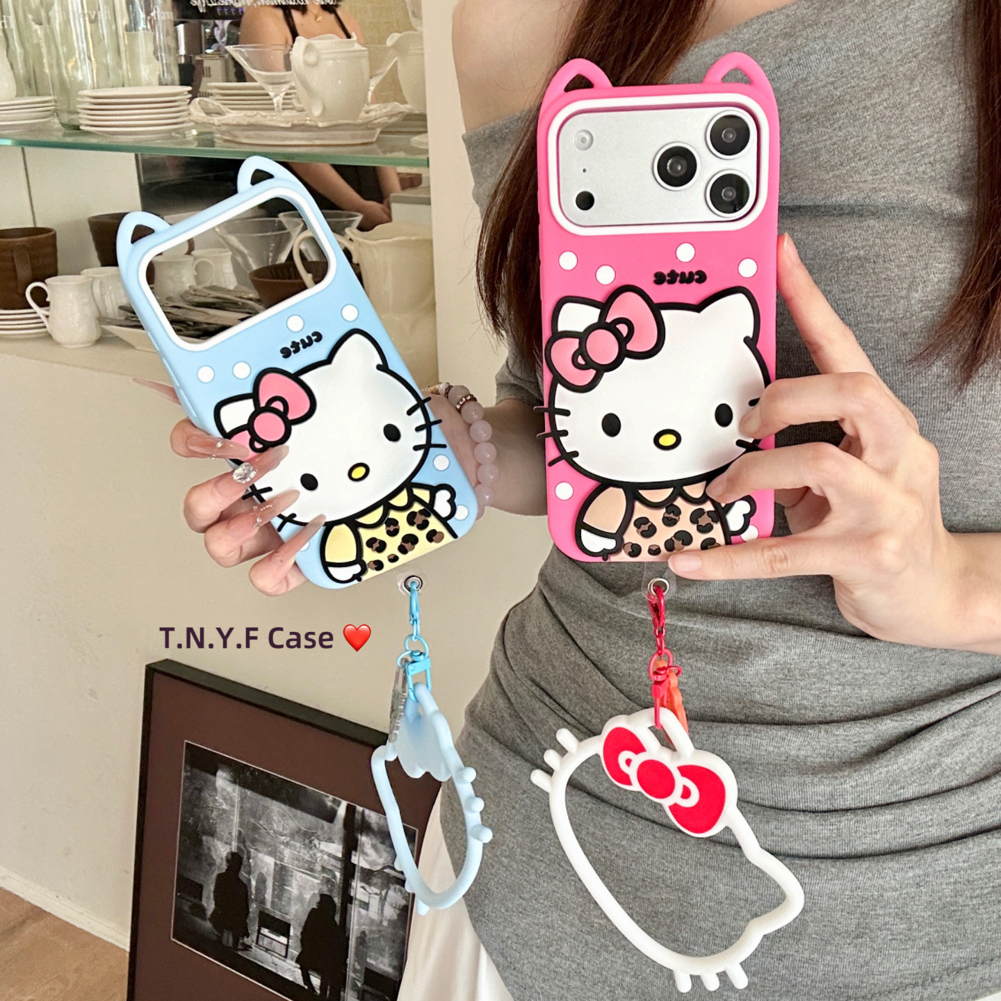 卡通立体豹纹猫咪iPhone手机壳