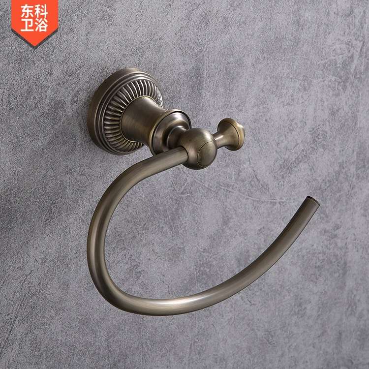 厂家 铜合金圆型毛巾挂 欧式仿古卫生间浴室洗手间挂件毛巾环