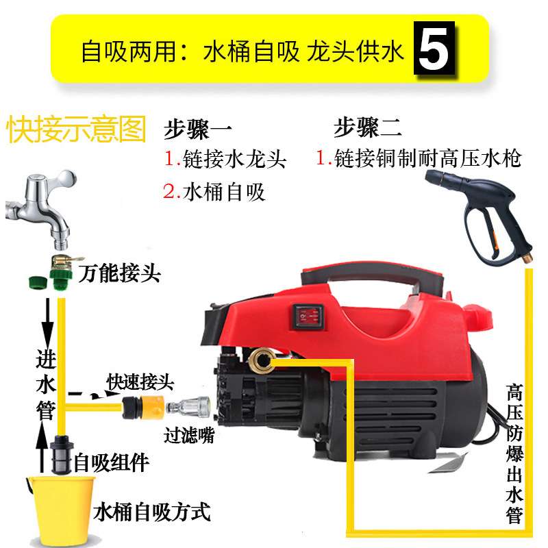厂家直供迷你高压清洗泵汽车高压洗车机便携式洗车器洗车器