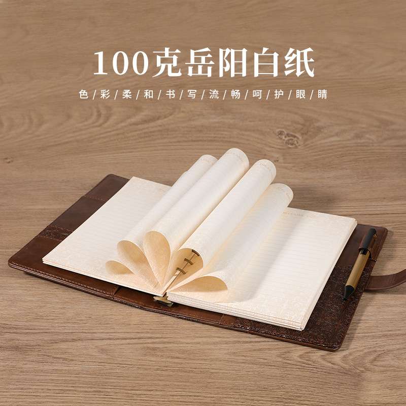 亚马逊复古PU仿皮活页A5笔记本带锁记事本学生密码本手账本日记本