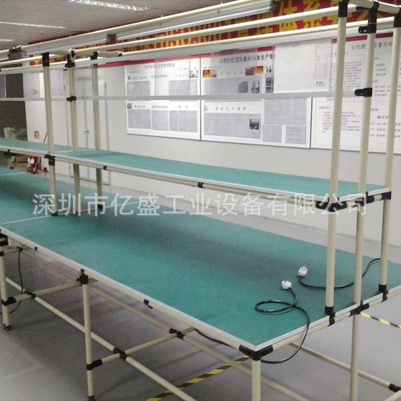 防静电工作台深圳分拣车流水线可移动小平台桌精益管物料架带轮