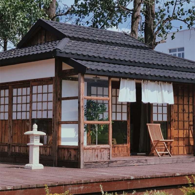 新中式网红仿古小木屋户外凉亭民宿日式庭院别墅花园茶室实木房子