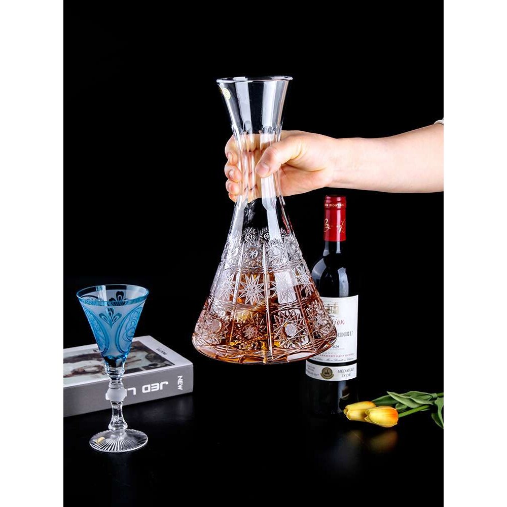 新品捷克BOHEMIA精刻手工水晶玻璃酒樽创意红酒醒酒器家用酒瓶