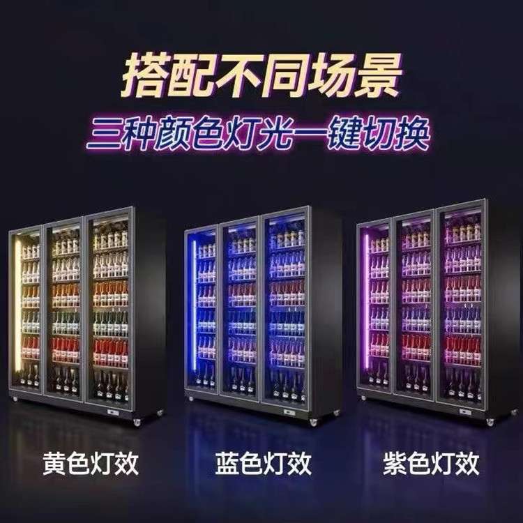 网红酒水柜商用大容量酒吧红酒柜KTV啤酒饮料风冷冷藏立式展示柜