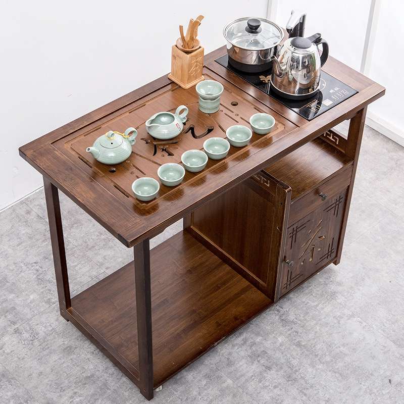 可移动小茶几桌茶车茶台实木家用客厅阳台茶盘泡茶水置物架子