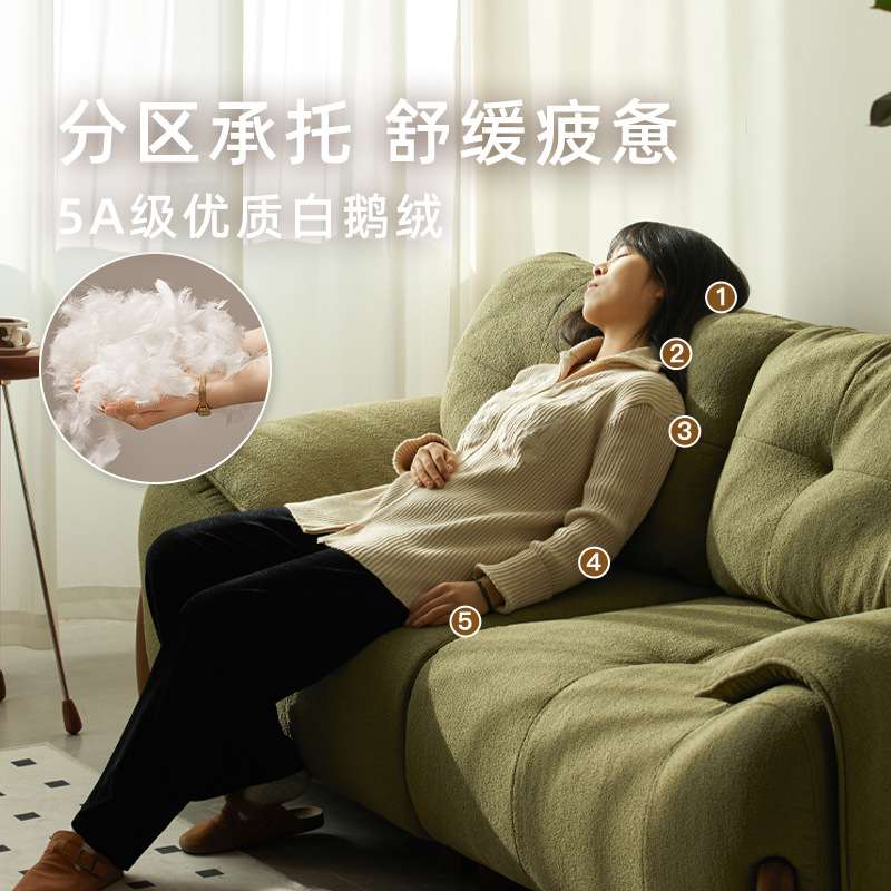 北美黑胡桃木北欧实木布艺沙发奶油风直排三人位可拆洗户型黑胡桃