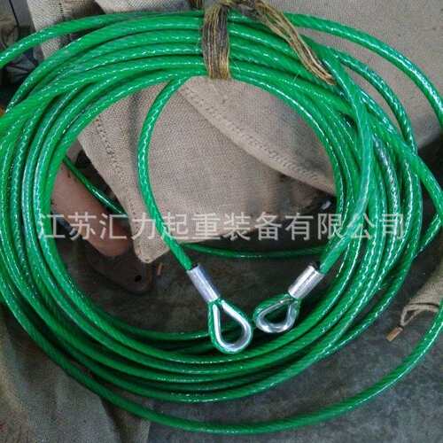 钢丝绳索具12mm1.5t、压胶钢丝绳索具2t 2m