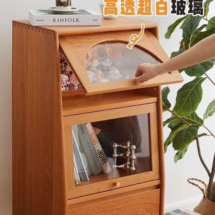北欧电视边柜沙发立柜实木客厅展示杂志储物收纳斗柜电视柜复古风