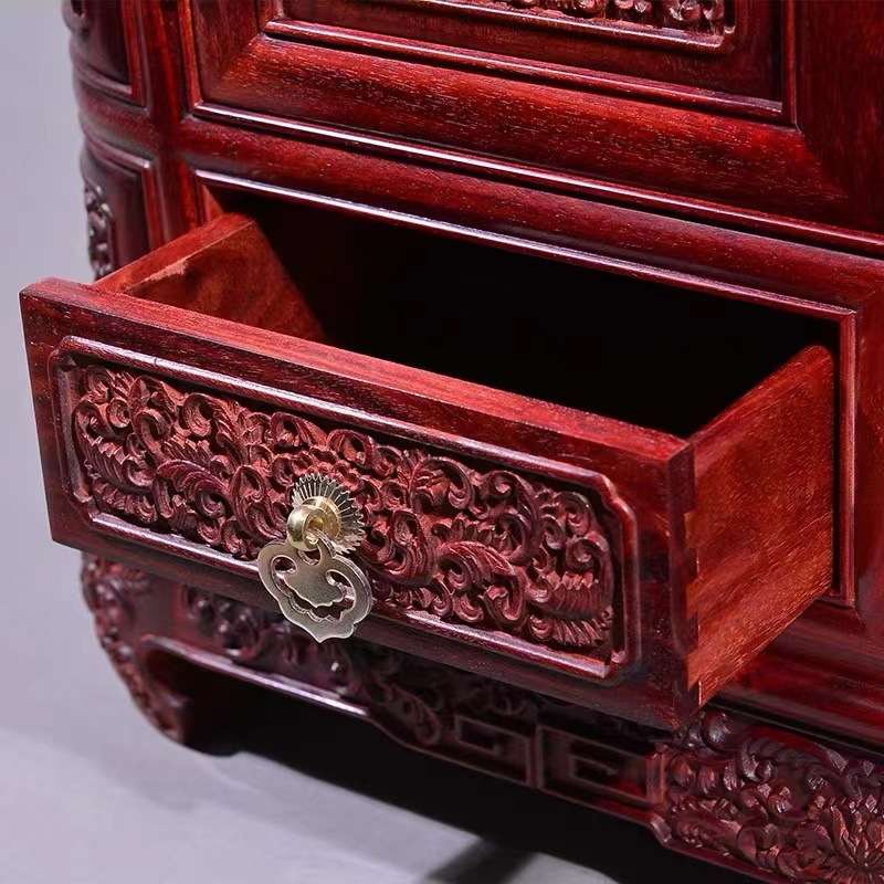 非洲小叶紫檀古风首饰盒新娘结婚嫁妆血檀饰品盒复古中国风大容量