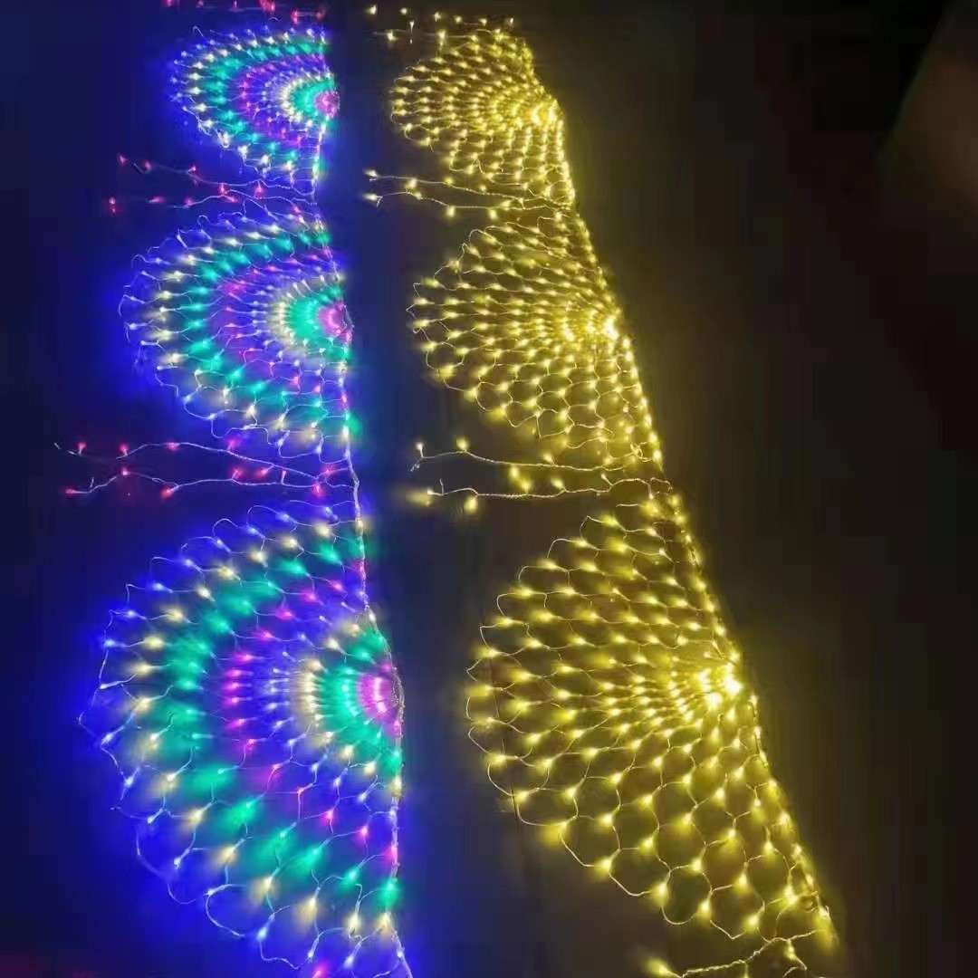 户外防雨led节日灯孔雀灯网灯圣诞节庆装饰彩灯凤尾灯装饰灯