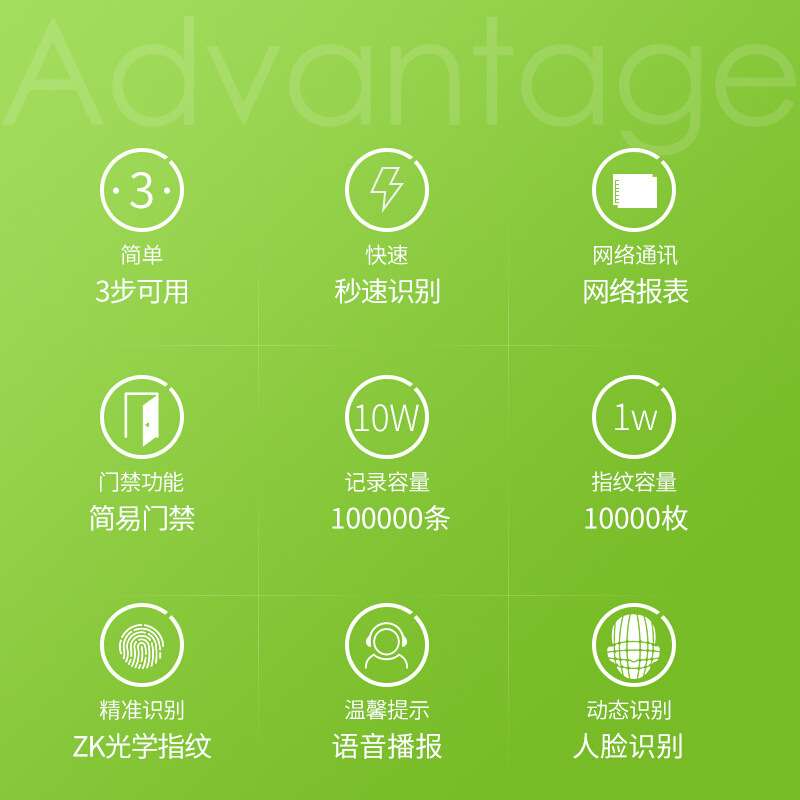 中控智慧xFACE600动态人脸指纹识别考勤机多光谱智能人脸识别标配