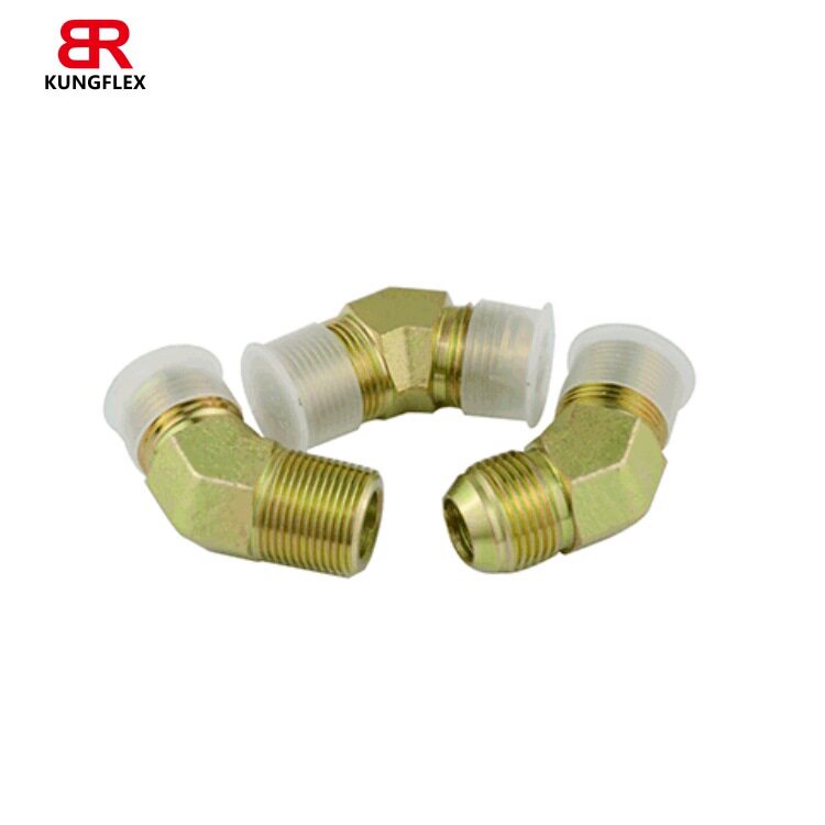 KUNGFLEX45度弯JIC外螺纹74度外锥/英锥管螺纹1JT4-12-16接头