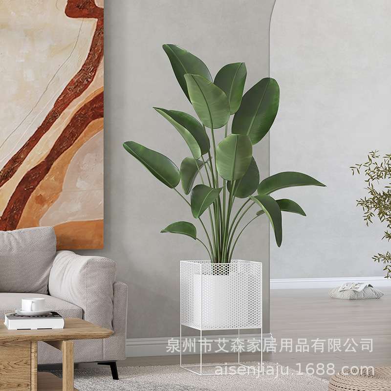 网格 北欧风格款铁艺花架支架花盆室内装饰客厅置物架植物架子